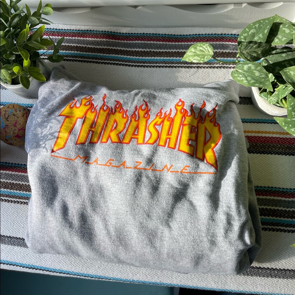 Thrasher sweatshirt (grey, size medium)